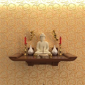 Mẫu bàn thờ Phật treo tường CHUẨN theo thước Lỗ Ban